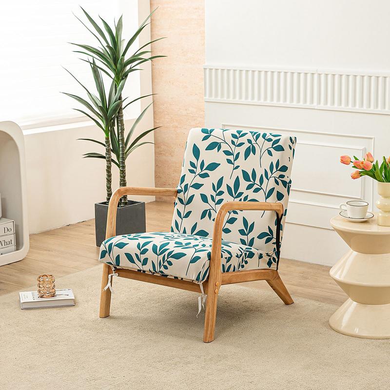 Home Decor Armchair Slipcover Elastic Chair Cover Zipper Stretch Wooden Arm Chair Cover Protector Removable Seat Cover