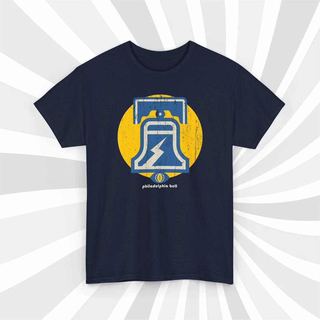 Philadelphia Bell 1974 WFL Football Grunge Logo T shirt