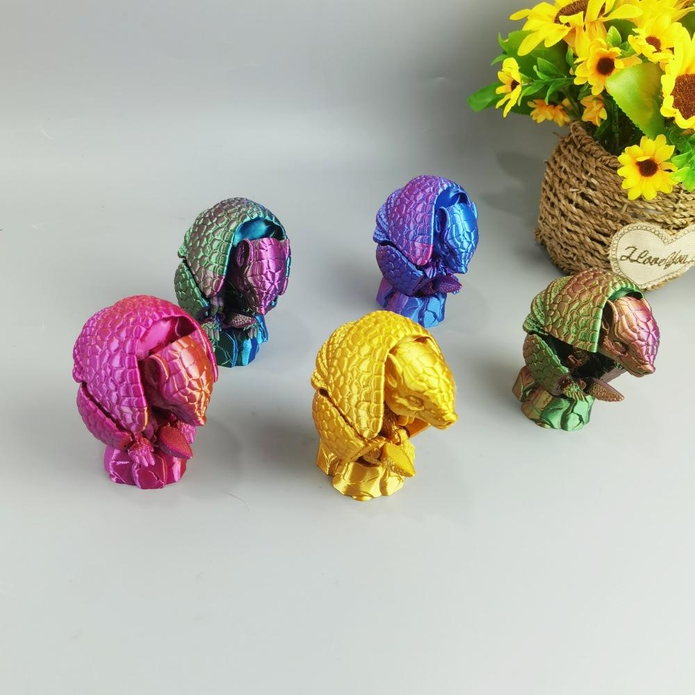 3D Printed Cute Pangolin Animal Toy Desktop Ornament Scales Joints Movable Contraction Stress Relief Animal Toys Children Gifts