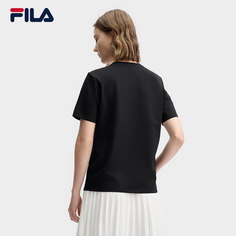 FILA Women's Casual Knitted Short Sleeve Round Neck T-Shirt