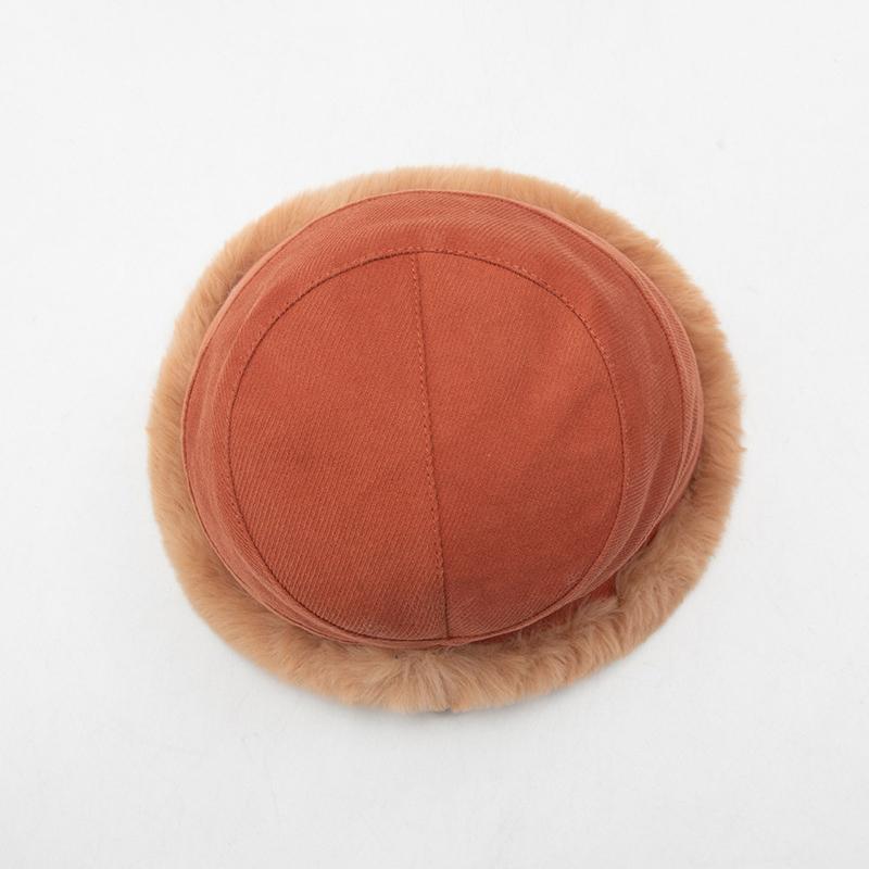 Autumn Winter Bucket Hat for Women Thickened Warm Wool Cap Dome Wide Brim Hat Soild Color Windproof Hat Clothes Accessories