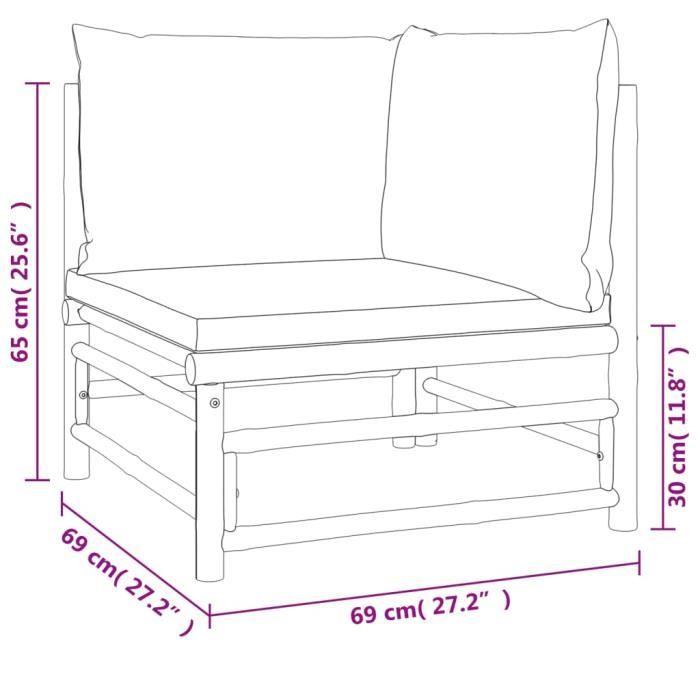 VidaXL Salon de jardin 6 pcs avec coussins vert bambou 3155169
