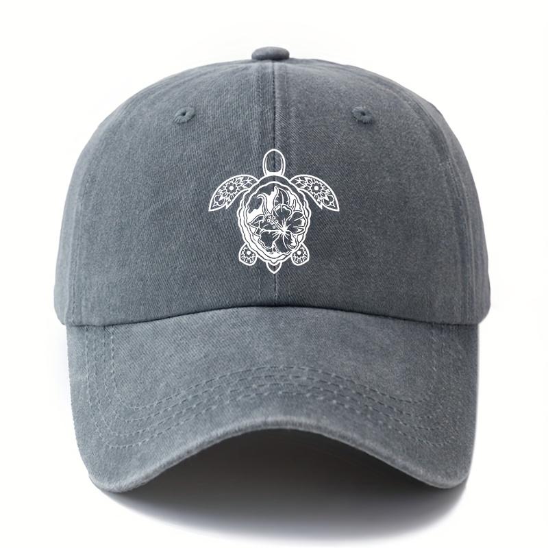 

Fashion Print Turtle Baseball Cap Classic Retro Style Washed Curved Brim Hat Outdoor Vacation Camping Casual Accessory One Size