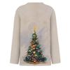Women's Christmas Print Long Sleeve Neck Top with Side Slit Hem