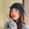 Warm Cap Bowknot Beanies Hat Bow Knit Cap Casual Sequin Knitted Hat  Apparel Accessories