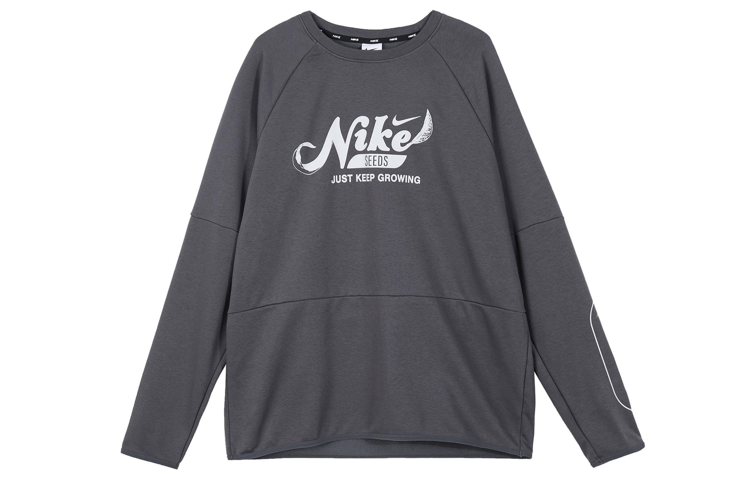 Nike T Shirts Men s Iron Gray Crew Neck Moderate Straight Fit FN3290-068 M