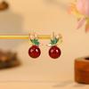 Gradient Butterfly Inlaid Agate Chinese Style Earrings - Elegant High-End Studs