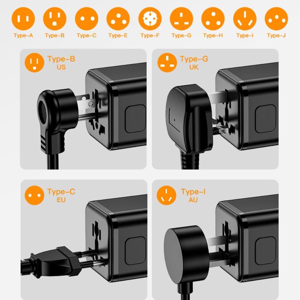 EU/UK/AUS/US/THA Universal Travel Plug Adapter Mini Portable All-in-one Charger Adapter Lightweight Durable