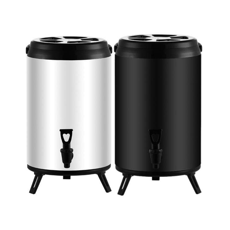 Large Capacity 8 Liter Warm Drink Container With Comfortable And Escape Immune Plan White Metal