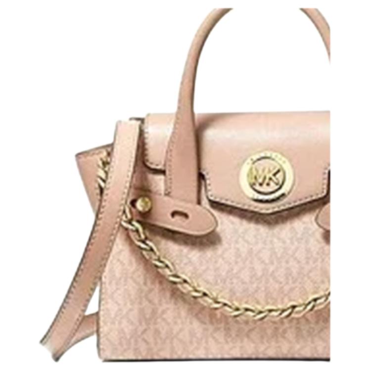 Michael Kors Borsa a tracolla Carmen Vintage Color Block con catena intrecciata da donna Borsa a mano Rosa 30T0GNMM0B-BALLET