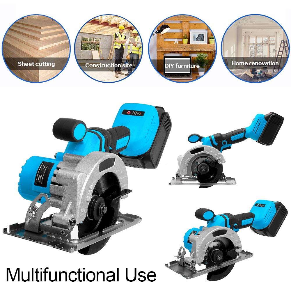1800W 125MM Electric Cordless Brushless Circular Saw Auxiliary Handle Household Woodworking Tools for 18V Battery