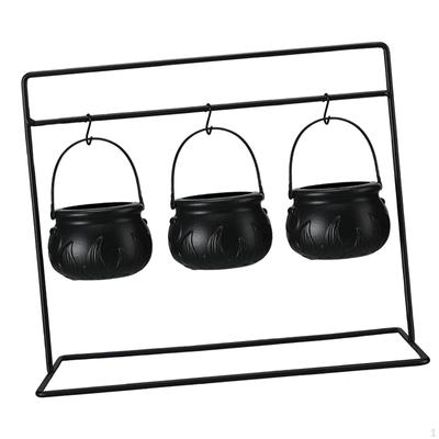 Halloween Candy Bowls Black Witches Serving Scene Props for Indoor Outdoor Small Kettles