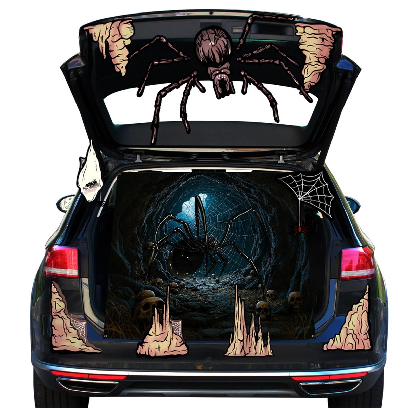 

Набор для украшения багажника или украшений - Хэллоуинские украшения для автомобиля, страшная наклейка с лицом ведьмы, декор для автомобиля для улицы, гаражной арки, двери, стены, окна, дома с привидениями One Size