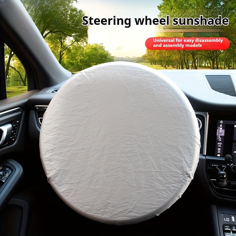 1PC Car Steering Wheel Cover with Sunshade,Sunshade for Heat Insulation And Protection,16.54inch Universal Car Sunshade