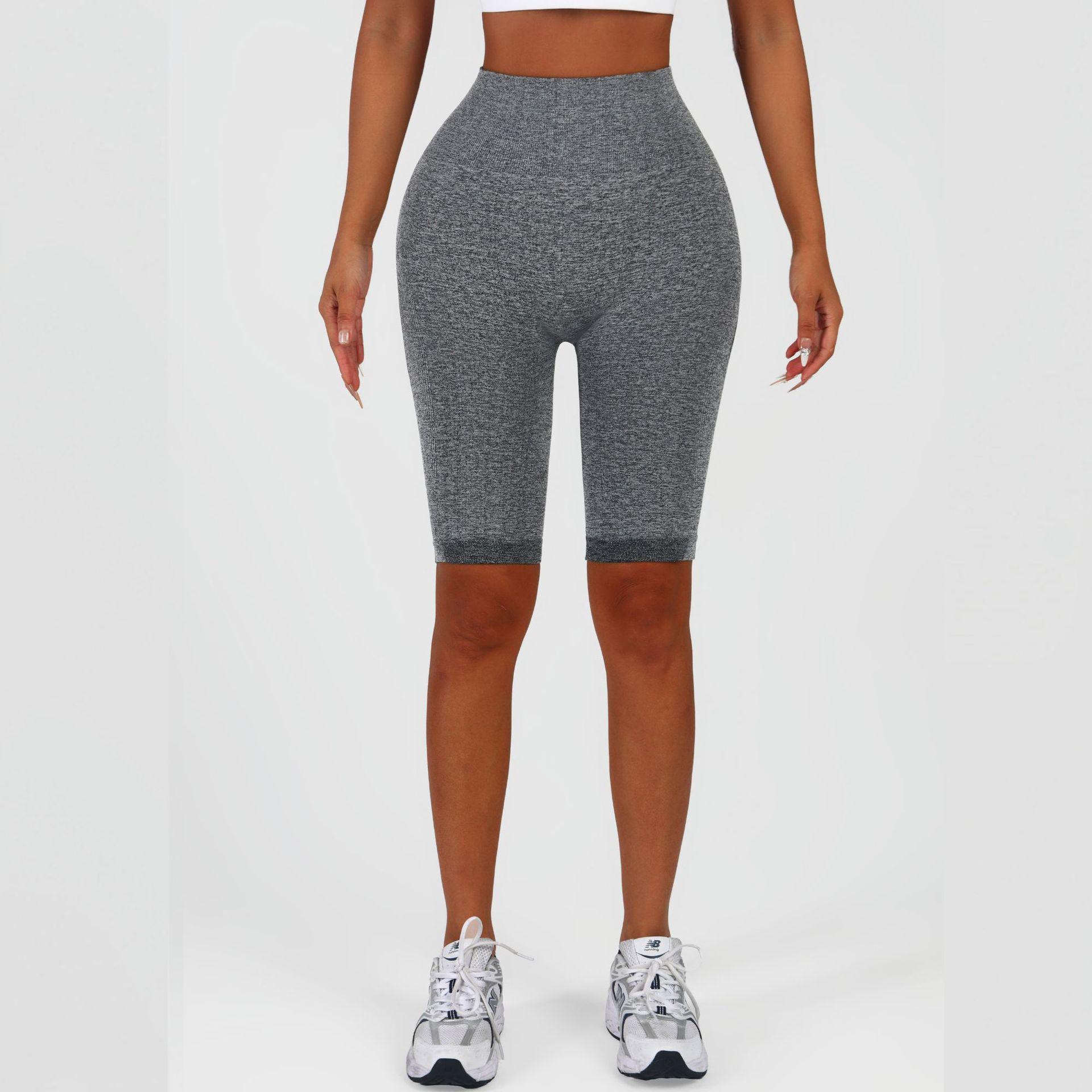 

Peach Booty High-Waist Quick-Dry Fitness Yoga & Cycling Shorts Small сірий колір