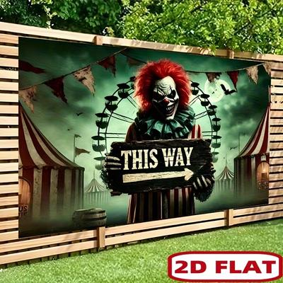 2D Flat Printing Halloween Horror Clown Backdrop for Haunted House Parties