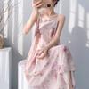 Suspender small fresh cotton and silk nightdress women's summer thin sleeveless lazy style loungewear high-end sense holiday dress
