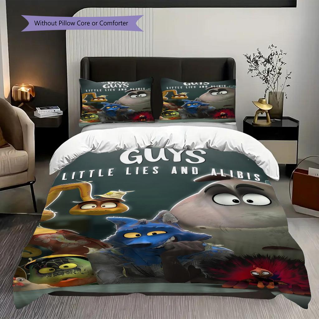 Bad Guys 2 Wild Adventure Bedding 1 Duvet Cover 2 Pillowcase Without Core Christmas Birthday Gift Duvet Cover And Pillowcase