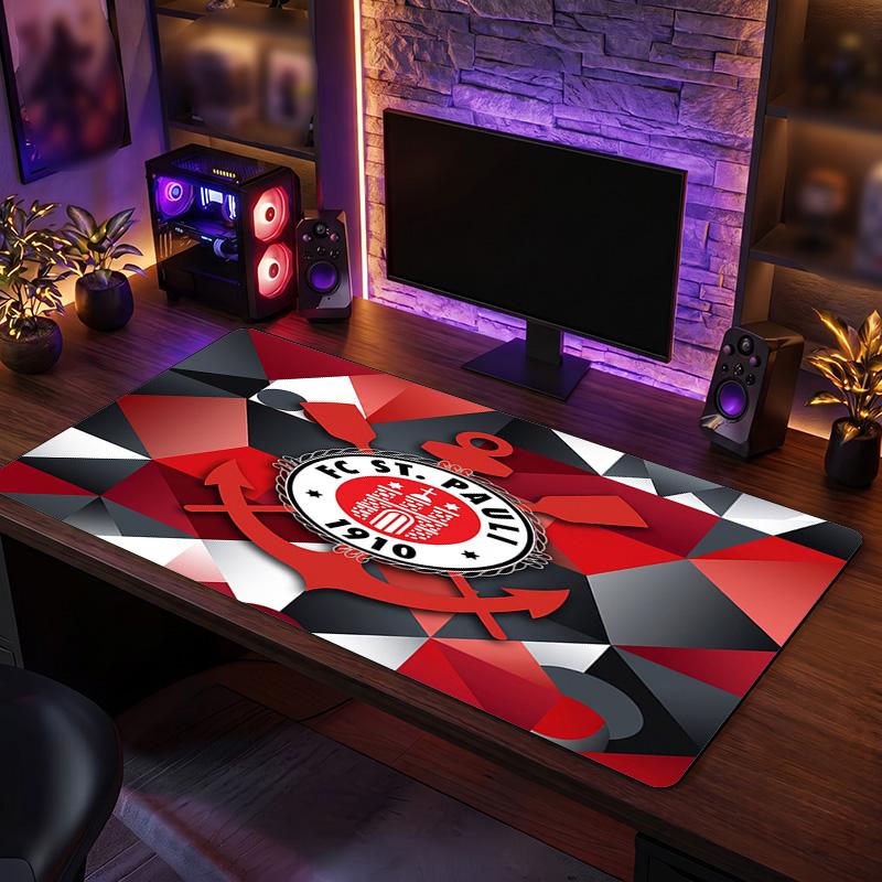 FC St. Pauli Football Print Large Mouse Pad, Anti-Slip Extended Gaming Desk Mat for Office Home