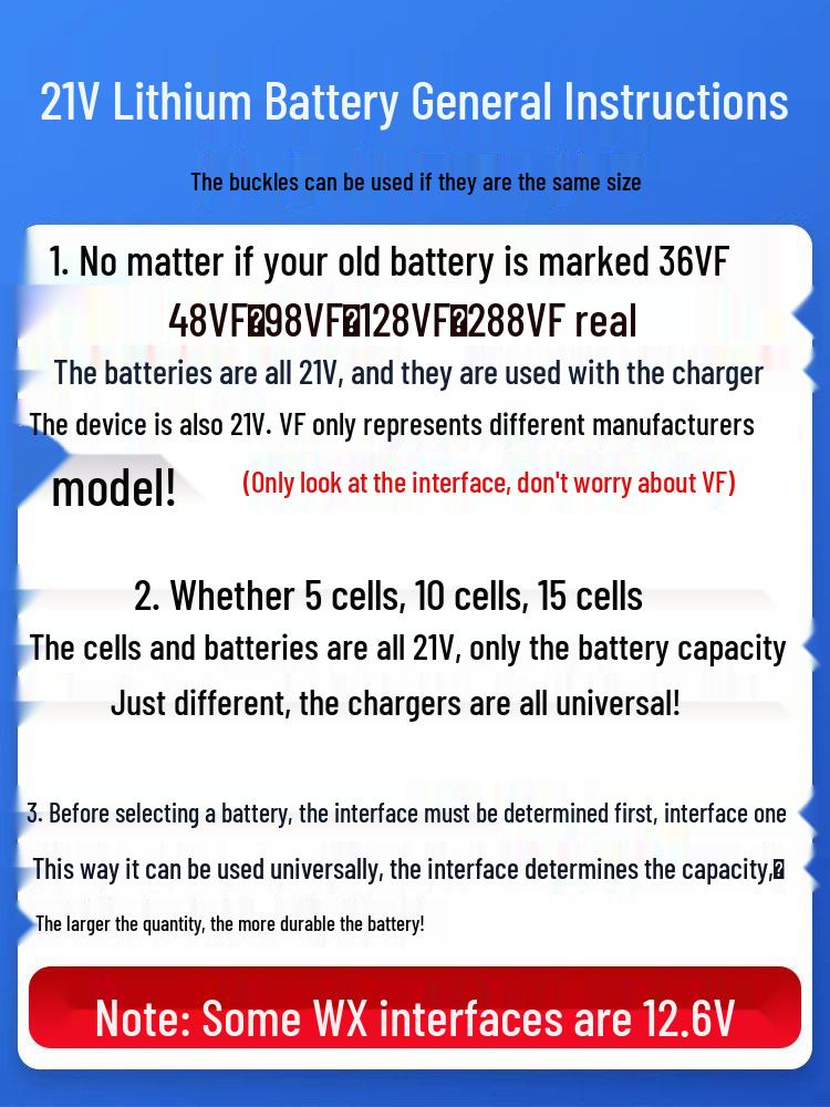 Universal Cordless Drill with Large Capacity Lithium Battery - 21V/36VF/48VF/98VF Electric Screwdriver