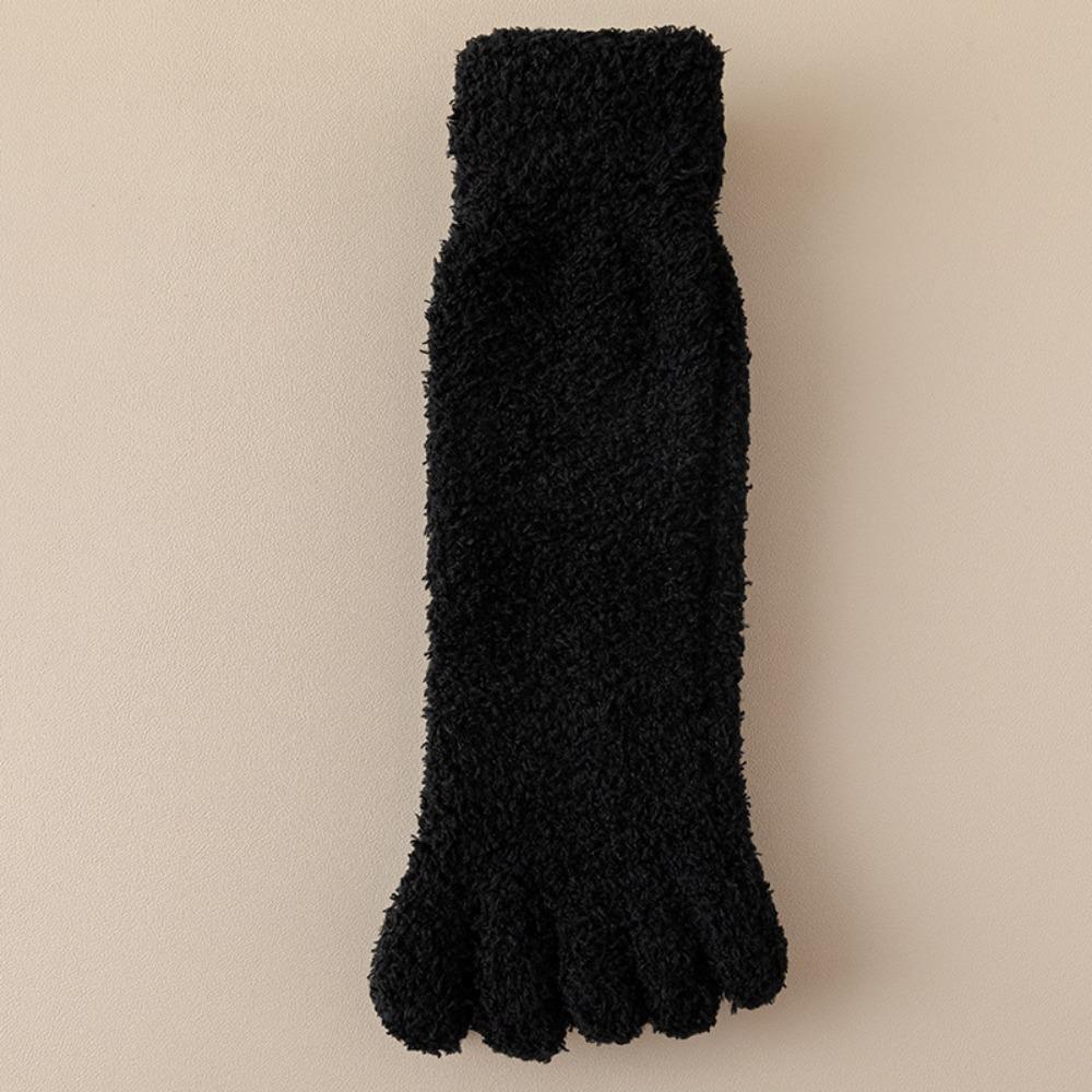 Mid Tube Five Toe Fleece Socks Winter Floor Socks Women Kawaii Five Toe Plush Socks  Winter