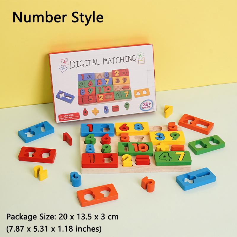 

Montessori Shape Matching Puzzle Wooden Toy Toddler Cognition Sensory Geometric Shape Number Kindergarten Preschool Learning Toy