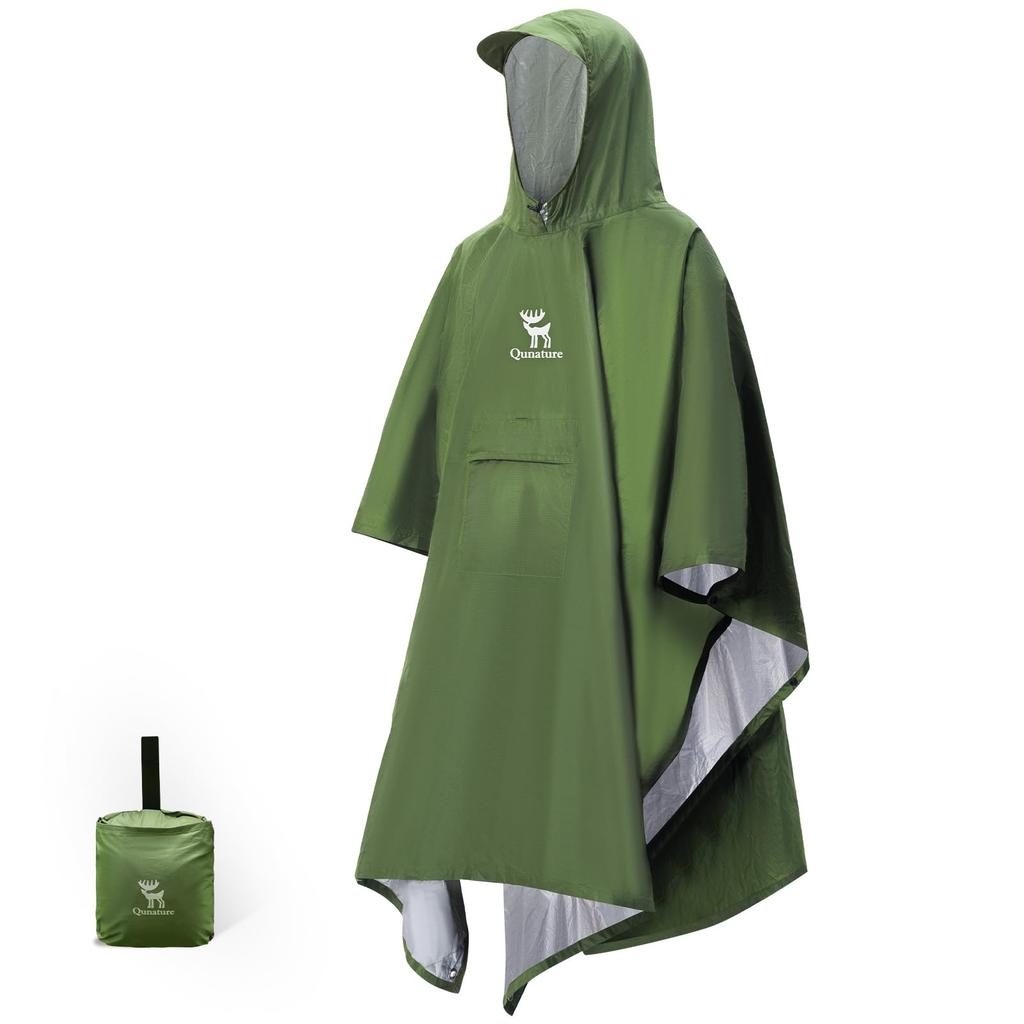 Raincoat Poncho for Men and Rain Water Backpack Leisure Mountain Disaster Storage Bag Included [Qunature] Women, Raincoat, Gear, Lightweight,