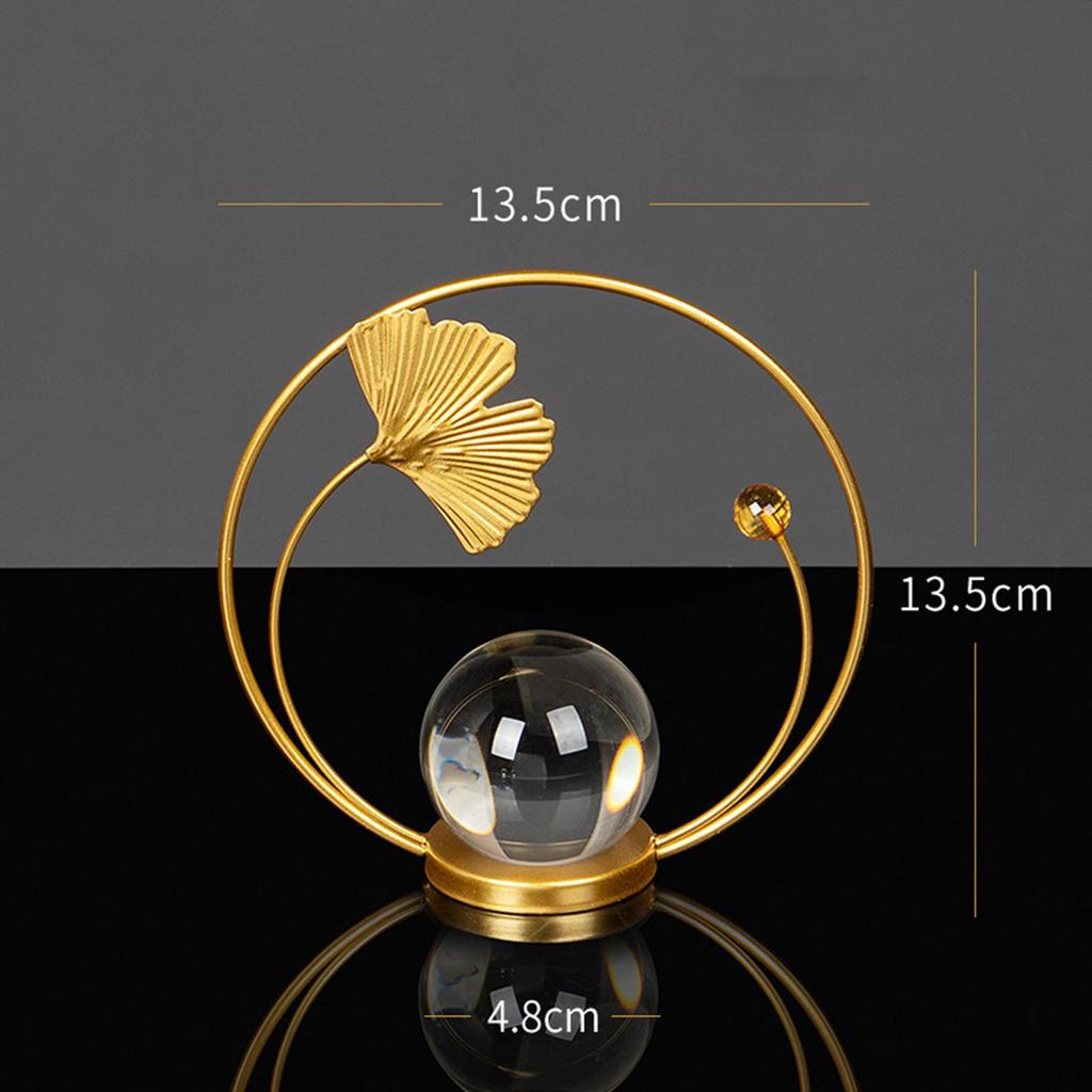 Sculpture Statue Crystal Ball Iron Art Desktop Decoration for Hotel Cabinet