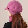New Woman Winter Hat Ear Protection Warm Suit Plush Fur Lined Warm Hat For Female Casual Rabbit Fur Blend Knitted Cap