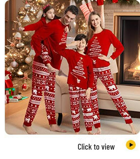 2025 Family Deer Print Cotton Plaid Set - Autumn/Winter Christmas Outfit