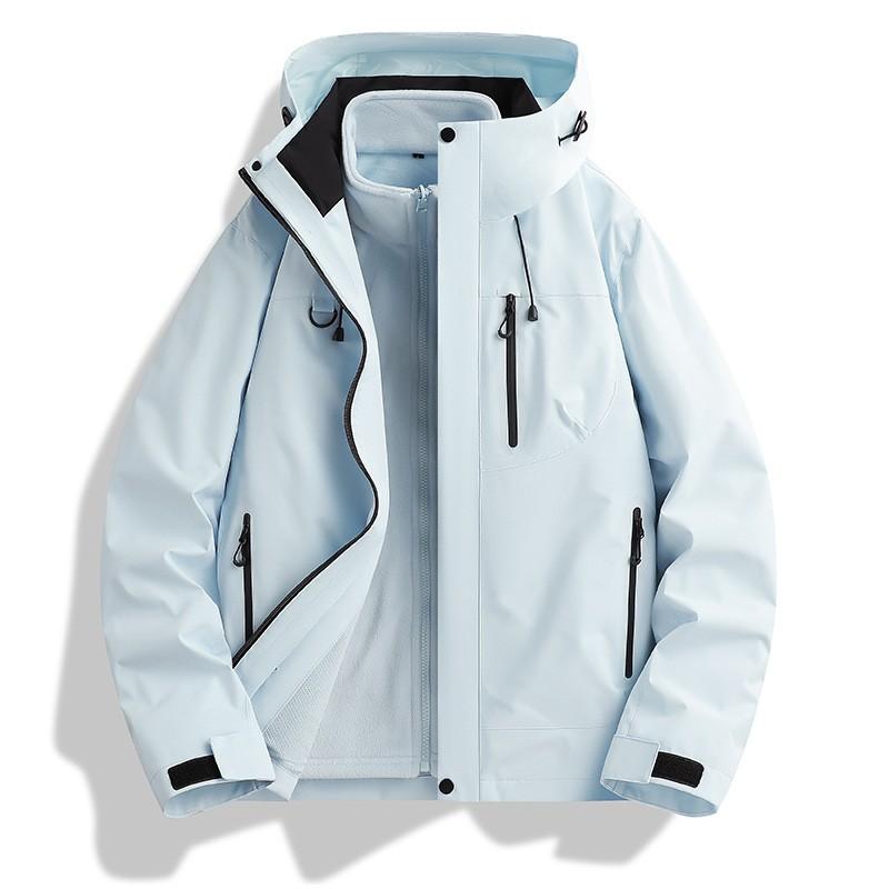 Men Women 3-in-1 Waterproof Windproof Hiking Jacket With Removable Fleece Liner Mountain Trekking Camping Travel