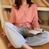 Maglione da Donna Scollo a V Cardigan a Maglia Autunno e Inverno Vita Stretta Corto