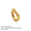 eManco 18K Gold Stainless Steel Ring - Smooth Punk Hip Hop Style for Men & Women