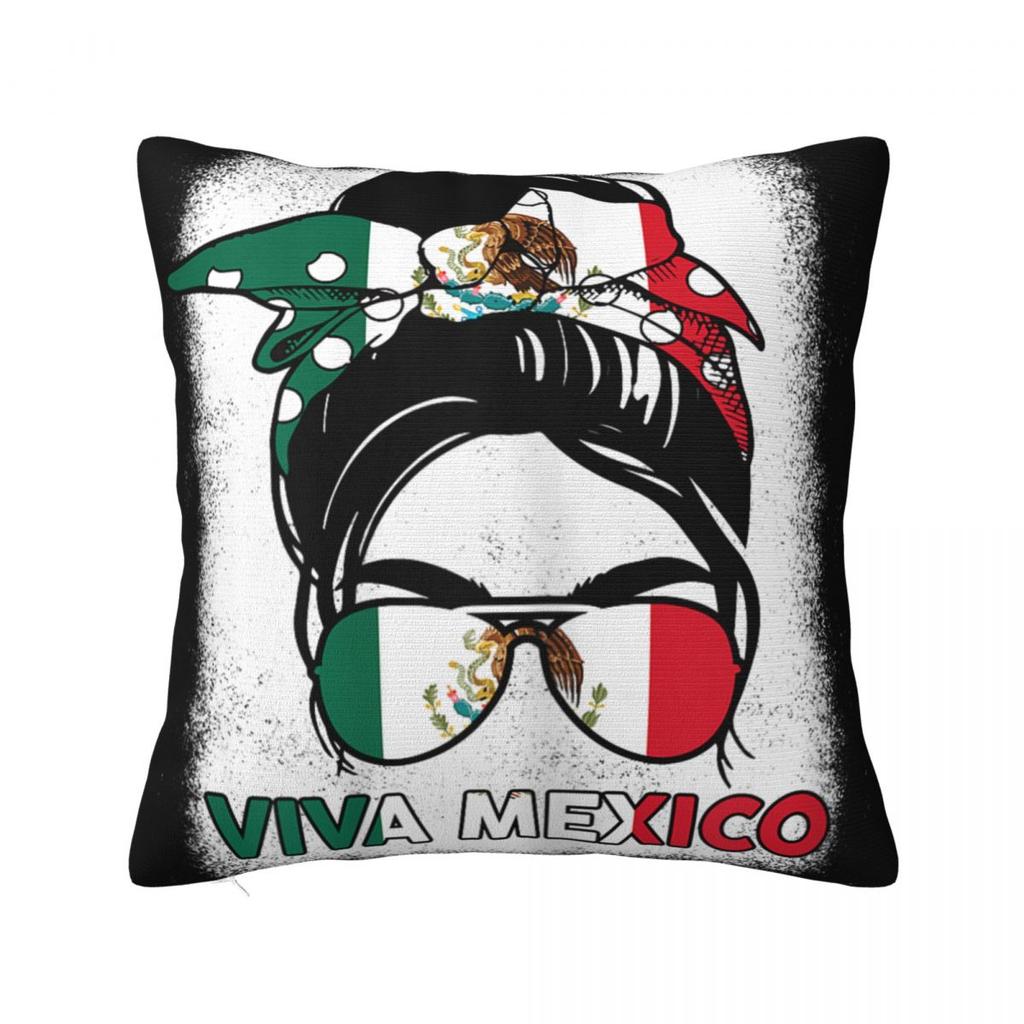 Pillow Case Viva Mexico Boy Girl Maracas Guitar Mexican Square Pillow Cover Cushion Cover Pillowcases For Sofa Home Decoration