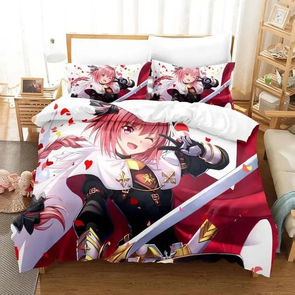 New Anime Fate - Astolfo Bedding Set Printed Bed Set With Pillowcase Bed Duvet Cover Soft Single Double Queen Super King Size
