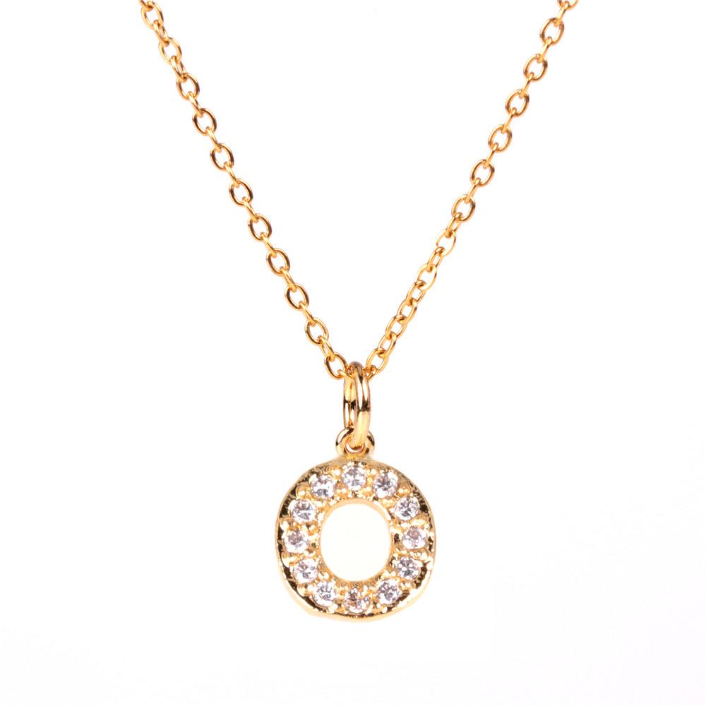 New Diamond Clavicle Necklace with 26 Alphabet Pendants - Stylish European and American Jewelry
