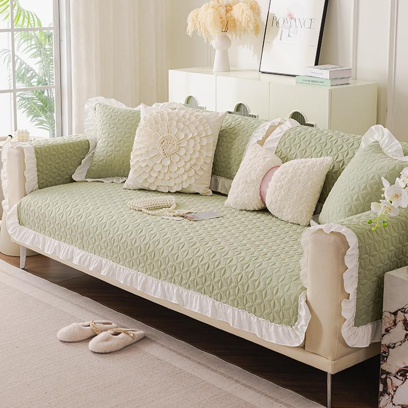 Cream Wind Pure Cotton Sofa Cushion Universal Non-Slip In All Seasons  New Leather Sofa Cover Fixed Backrest Cover Cloth Towel