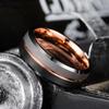 8mm Tricolor Titanium Wedding Rings For Men Black Brushed Stainless Steel Ring Men's Wedding Band Jewelry