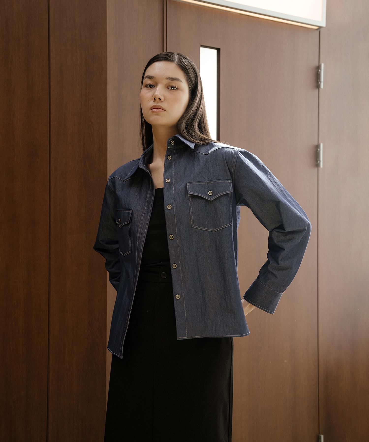 Unis Deep Blue Denim Shirt Denim Blue
