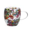 Double-Walled Glass Mug with Dried Flowers 250/350ml Heat Resistant Handle Coffee Cup for Hot Drinks Unique Artistic Glassware