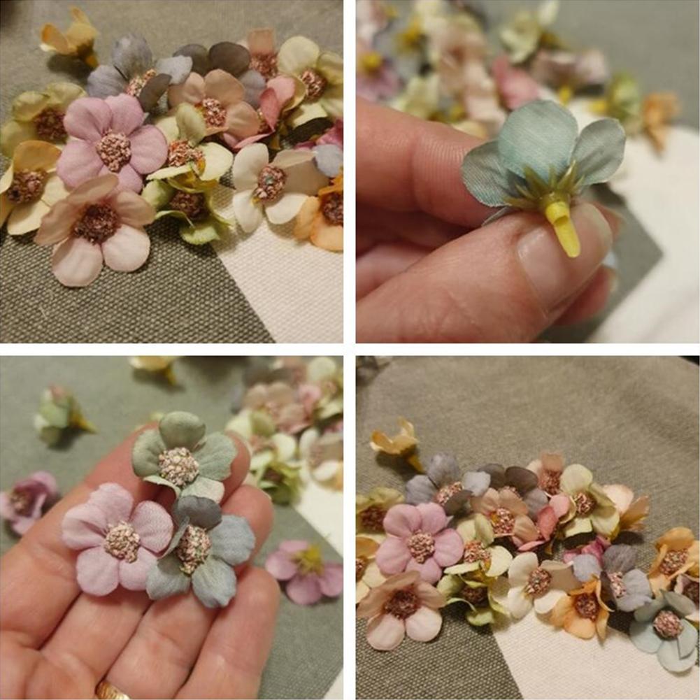 100 Pcs Multi-color Daisy Flower-head Colorful Mini Artificial Silk Flowers Wreath Parts For Diy Crafts Scrapbooking Home Wedding Decor