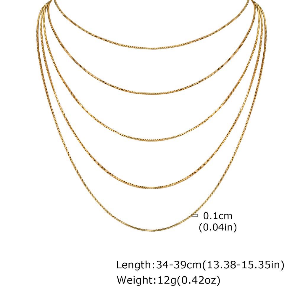Mehrschichtige dünne Halsketten Minimalistisch für Damen Zierlich Vergoldeter Edelstahl Stapelbare Ketten Halskette Schmuck