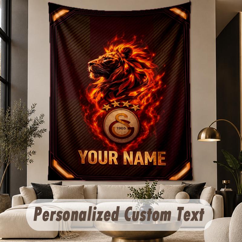 Custom Text Tapestry Galatasaray FC Print Wall Tapestry Indoor Living Room Wall Decor