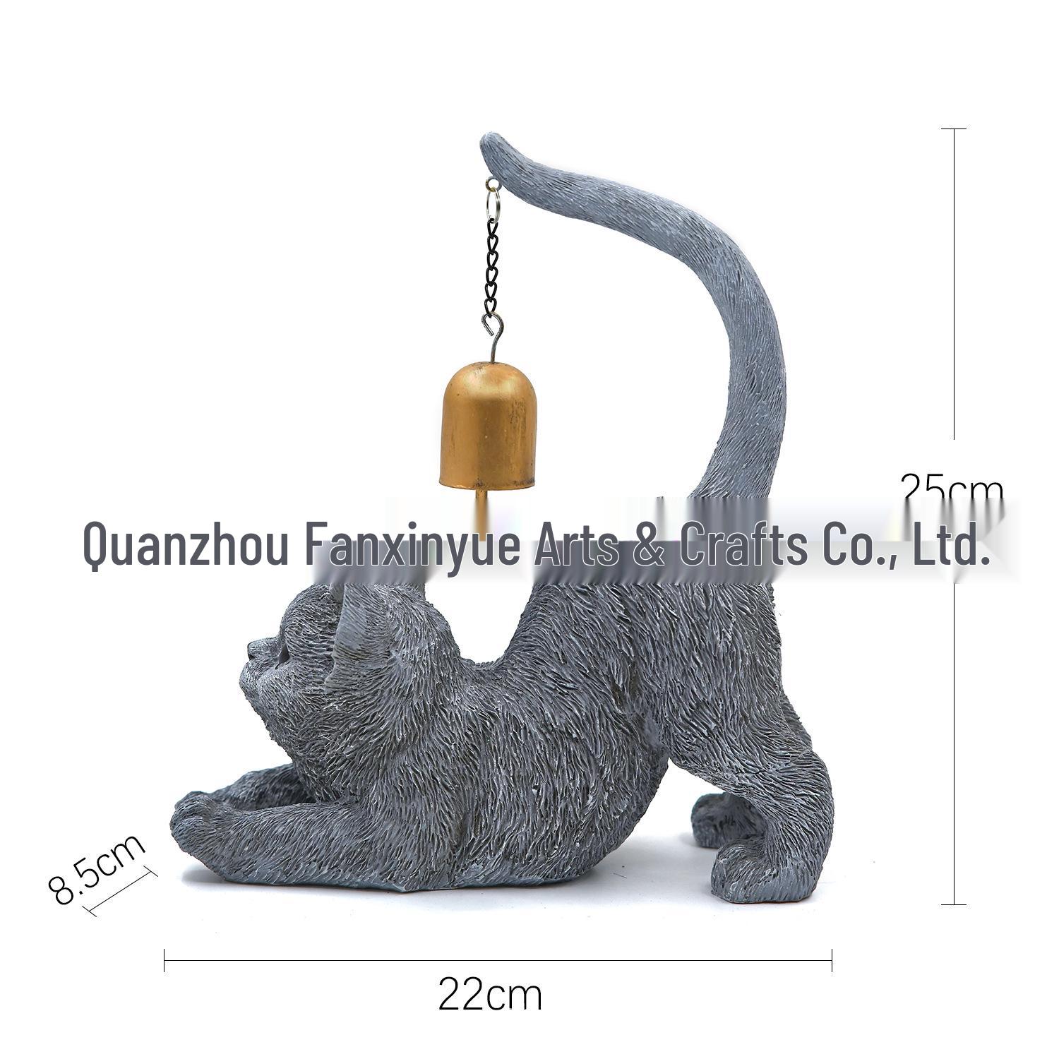 

Japanese Resin Cat Bell Ornament - Garden Decoration and Home Decor Gift