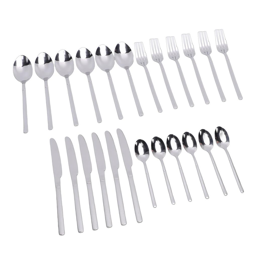 Silverware Set Stainless Steel Mirror Polished Spoons Forks Cutlery Utensil Set for Home Kitchen Dishwasher Safe Silver