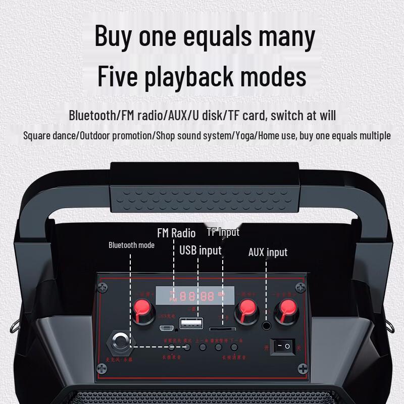 Newman K97 Portable Bluetooth Speaker with Radio & Karaoke CN plug (adapter included)