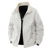 Giacca da Lavoro a Colore Uniforme con Revers Verticale per Uomo, Nuova Giacca Casual Antivento Larga per Primavera e Autunno da Uomo