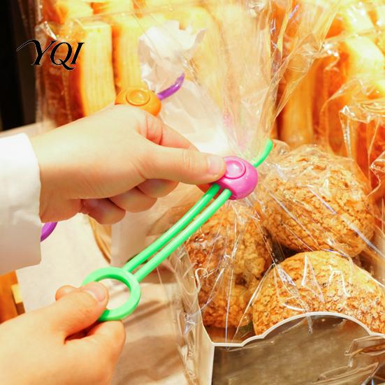 Multifunctional Silicone Straps for Pets Food Sealing Straps, Flexible Reusable Storage Cable Ties Push Type Lock Object Fixing with Safety