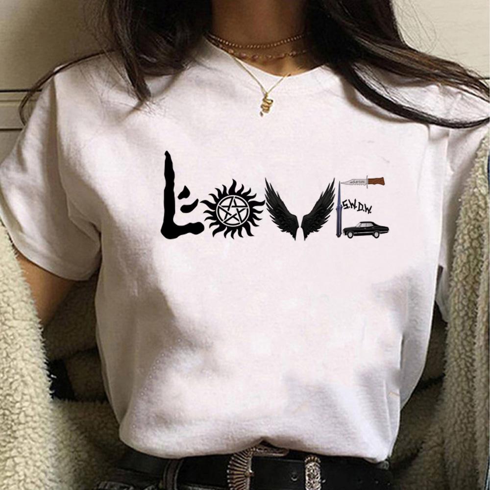 

Supernatural tshirt women funny Tee female graphic y2k clothes S