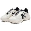 MLB Big Ball Chunky Dia Monogram Synthetic Leather Vintage Print Wear-Resistant Increased Height Low-Top Dad Shoes Unisex Sneakers 3ASHCDM2N-50BKS